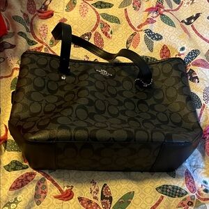 Coach Black Monogram Tote